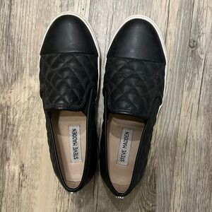 Steve Madden Black Slip On Shoes